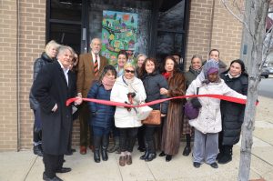 The Northern New Jersey Community Foundation's art collage project was created by senior citizens and unveiled in ribbon cutting ceremony in Englewood, New Jersey. Photo Credit: Sam Lee