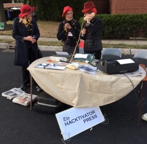 The 'Hacktivator Press' will survey and gather information from passersby about Demarest Place. Their ideas inform plans for the walkway in Hackensack, New Jersey.