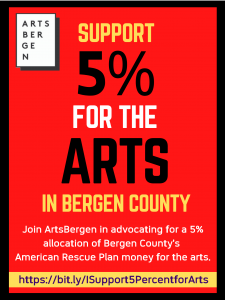 Rally for 5% for the arts in Bergen County at Connect the Dots.