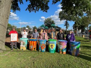 The Northern New Jersey Community Foundation's Green Infrastructure for Environmental Justice program received a PSEG Foundation grant to support the painting and display of rain barrels for flood mitigation in Hackensack.