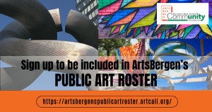 Public artists may submit their applications for inclusion on a public art roster.